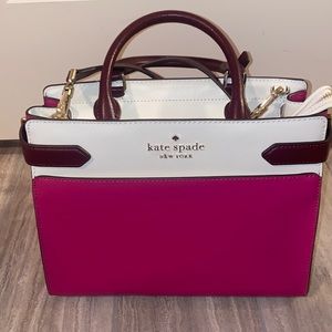 Womens Kate Spade Medium Satchel Staci Colorblock in Pink Multi